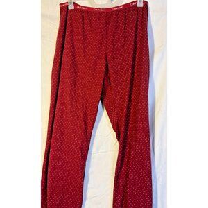Calvin Klein Womens XL Lounge Pants Sleep Pajamas Red Polka Dot Cozy Retro Vibes